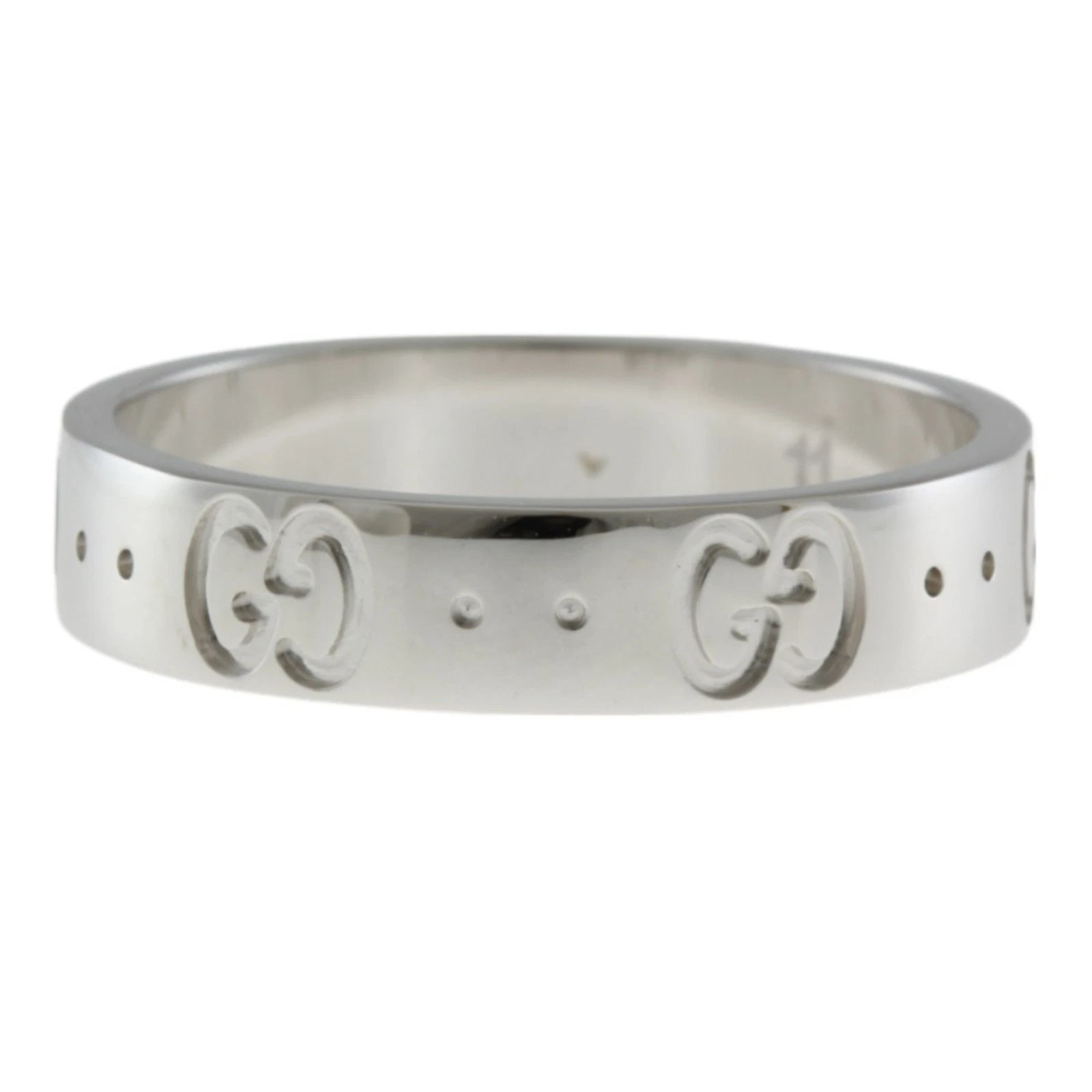 Bague Gucci Icône Argent Or Blanc Bijoux Authentique