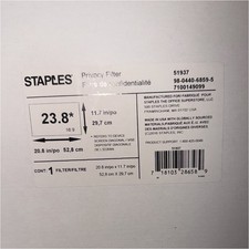 Staples Privacy Filter 23.8 in Universal 51937 20.8 x 11.7 in Screen Protector
