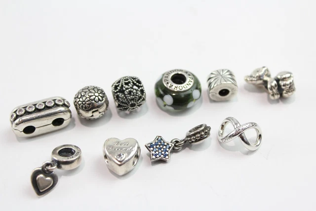 26 Pandora Sterling Silver Charms Double Diva Friends Koala Floral Star x 10 27g