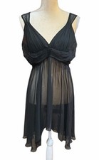 Victorias Secret Lingerie Slip Dress Women  s Large Black Babydoll Fairy Y2k 90s