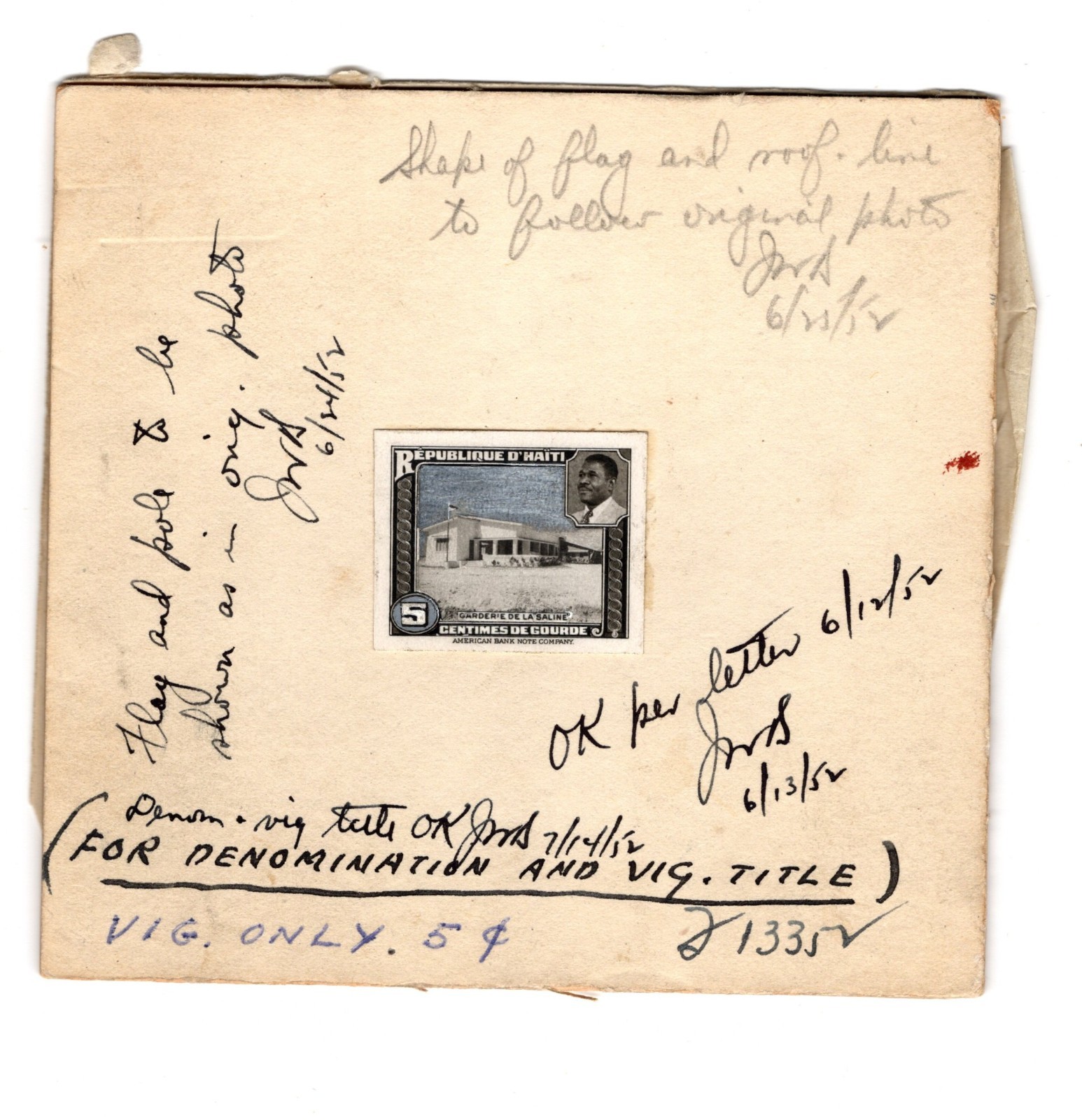 Haiti SC# 390 ABNCo Working Proof / Foreign Manager Markup ALL OVER  - L44009