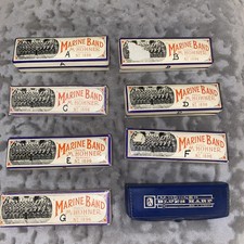 Hohner Marine Band Harmonica 1896 Lot Of 8 Hand Made In Germany A - G FREE S H