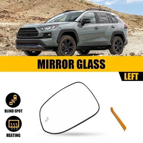 Left Driver Side Mirror Glass Heated w/ Blind Spot For Toyota Rav4 2019-2025