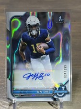 2021 Bowman University Chrome 1st Jeff Sims Lava Refractor Auto #94/199 ASU
