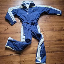 Tuta da sci quechua piccola donna bambino 12 anni tutto in uno spirito blu giallo Recco