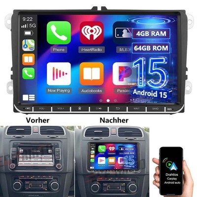 4G+64G Für VW GOLF VI Autoradio Android 15 Apple Carplay GPS Navi WIFI RDS BT