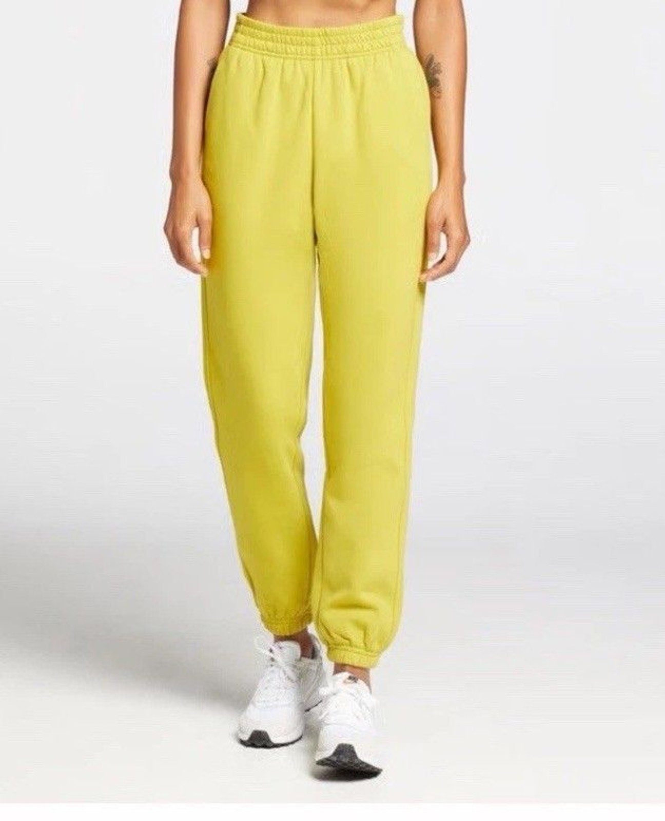 CALIA Sweatpants Womens Green Fleece Lined Elastic Waist Tapered Leg Pull On,M