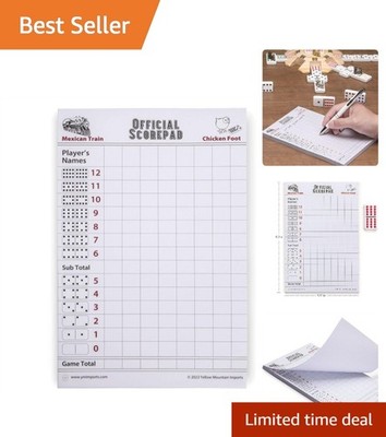 Dominoes Score Sheet Pack for Mexican Train and Chicken Foot 8.2 x 5.5 Inches