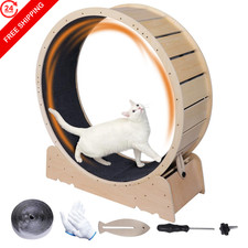 Skrnqcoz Large Cat Exercise Wheel 40 Inch Treadmill Exerciser for Indoor Wood