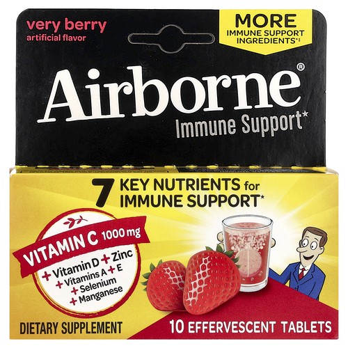 Immune Support Supplement, Very Berry, 10 Effervescent Tablets