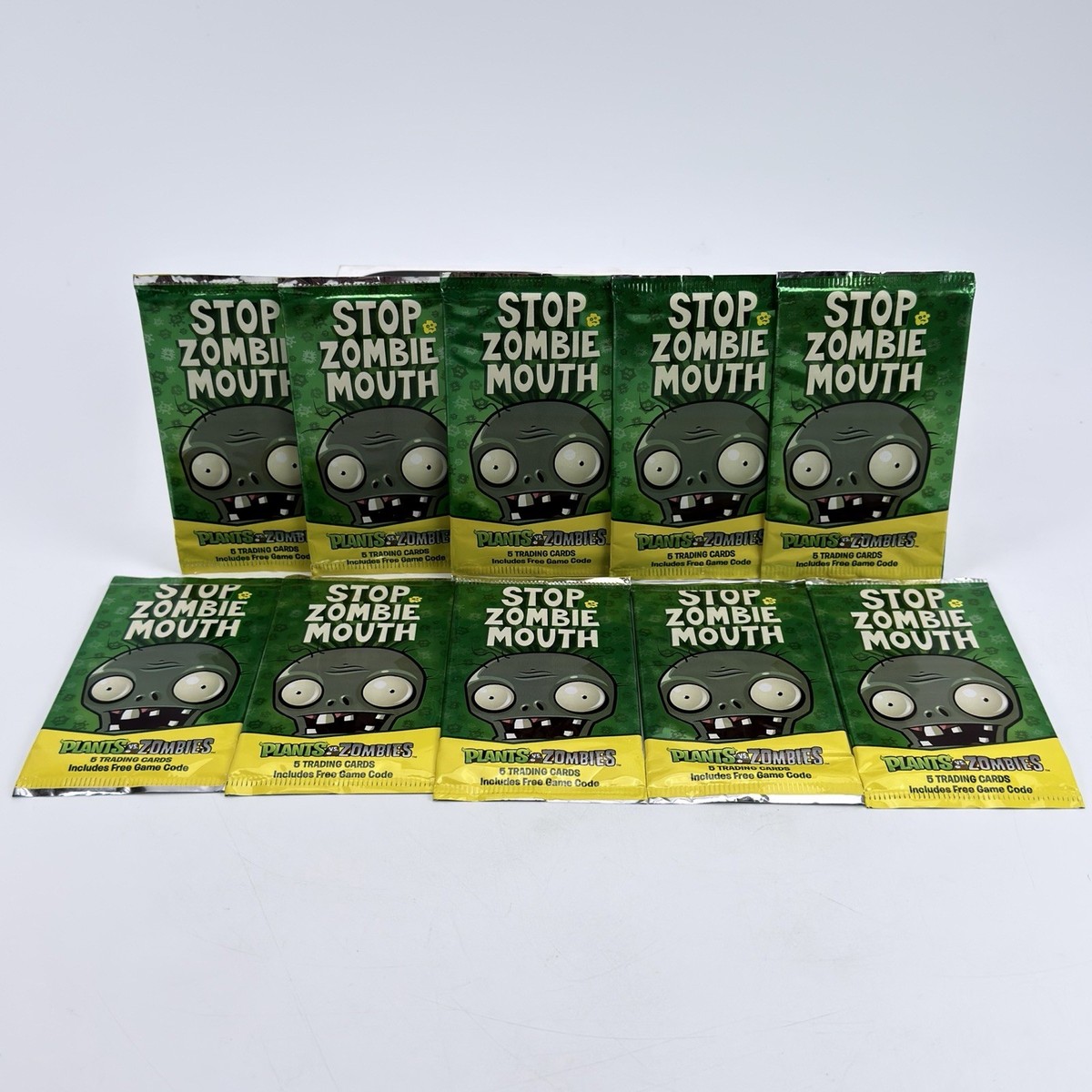 10 Packs Plants VS Zombies 2012 Trading Cards Stop Zombie Mouth 50