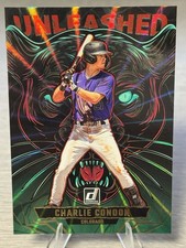 🔥CHARLIE CONDON 2025 Panini Donruss Baseball Unleashed Green Laser #ROCKIES!🔥