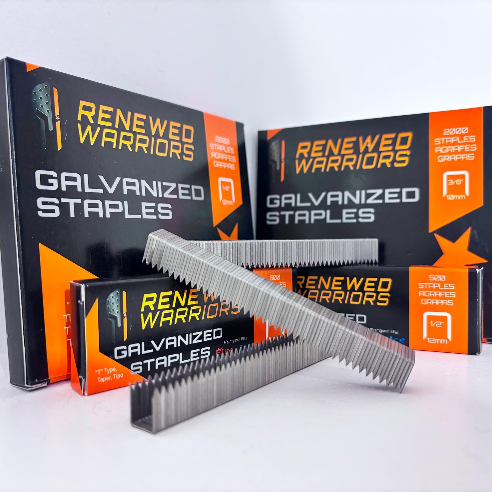 T50 Galvanized Staples Heavy Duty 3/8" Crown, 1/2" Inch Leg 
