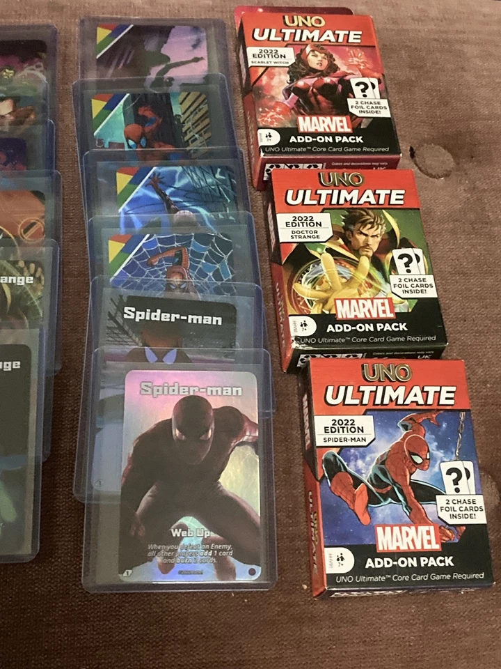 3- 2022 UNO Ultimate Add-Ons Miles Morales/ Spiderman/ Scarlet Witch w RARE FOIL - Image 4 of 4