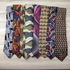 J. Garcia Men's Multicolor Silk Ties 8 Piece Lot Designer Abstract Art