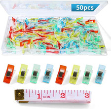 50 Pcs Sewing Clips for Fabric and Quilting,Premium Quilting Clips Assorted Colo