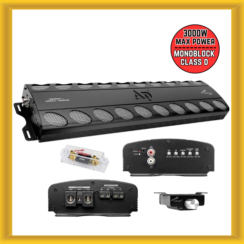 Audiopipe APCLE-30001D 3000W Class D Monoblock Car Amplifier