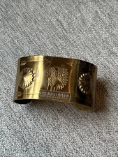 1940s Rare GRAND CANYON ARIZONA  CUFF BRACELET VINTAGE Stamped Sun Bird Nativ