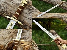 Handmade Merlin Excalibur Knight Templar Medieval Sword With Sheath best gift