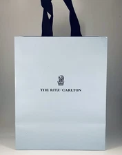 The Ritz Carlton Pale Blue Gift/Shopping Bag Paper w/Gro-Grain Ribbon Handles