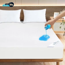 Full Size Mattress Protector Waterproof Mattress Topper Pad Cover Fitted Bed