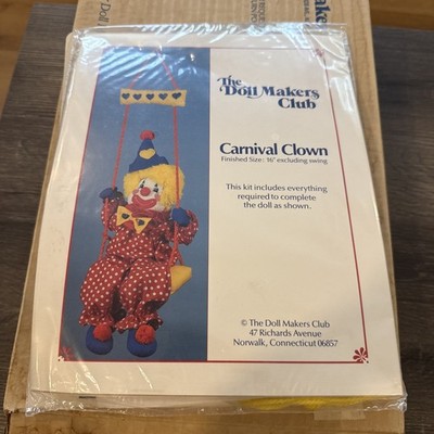 Vintage Doll Makers Club Make A Doll Kit - Carnival Clown - NIB Complete