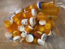 80 EMPTY PILL BOTTLE LOT Variety Prescription Bottles RX, Lock Or Not Lock Caps
