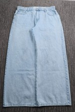 Baggy Wide-leg Jeans Light wash Grunge 90s High-rise Skater Beach 34x30