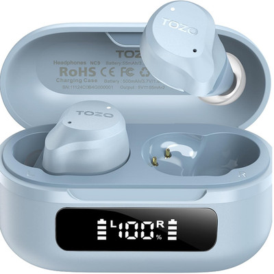 TOZO NC9 Bluetooth Kopfhörer In Ear mit Hybrid ANC 45dB 6 Mikrofone IP
