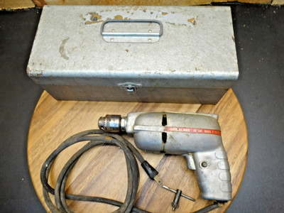 Fairbanks Ward 1/4'' Electric Drill Model F-120 w/Chuck Key & Case - Works