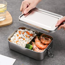 Lunchbox Brotdose Auslaufsicher Bento-Box Brotzeit-Dose aus Edelstahl mit Fächer