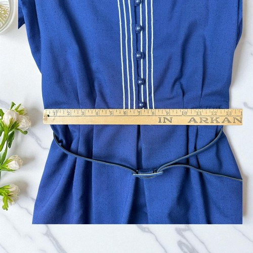 Vintage Tanner Sport Dress Women’s Sz 14 Blue Modest Secretary Traditional USA - Picture 7 of 9
