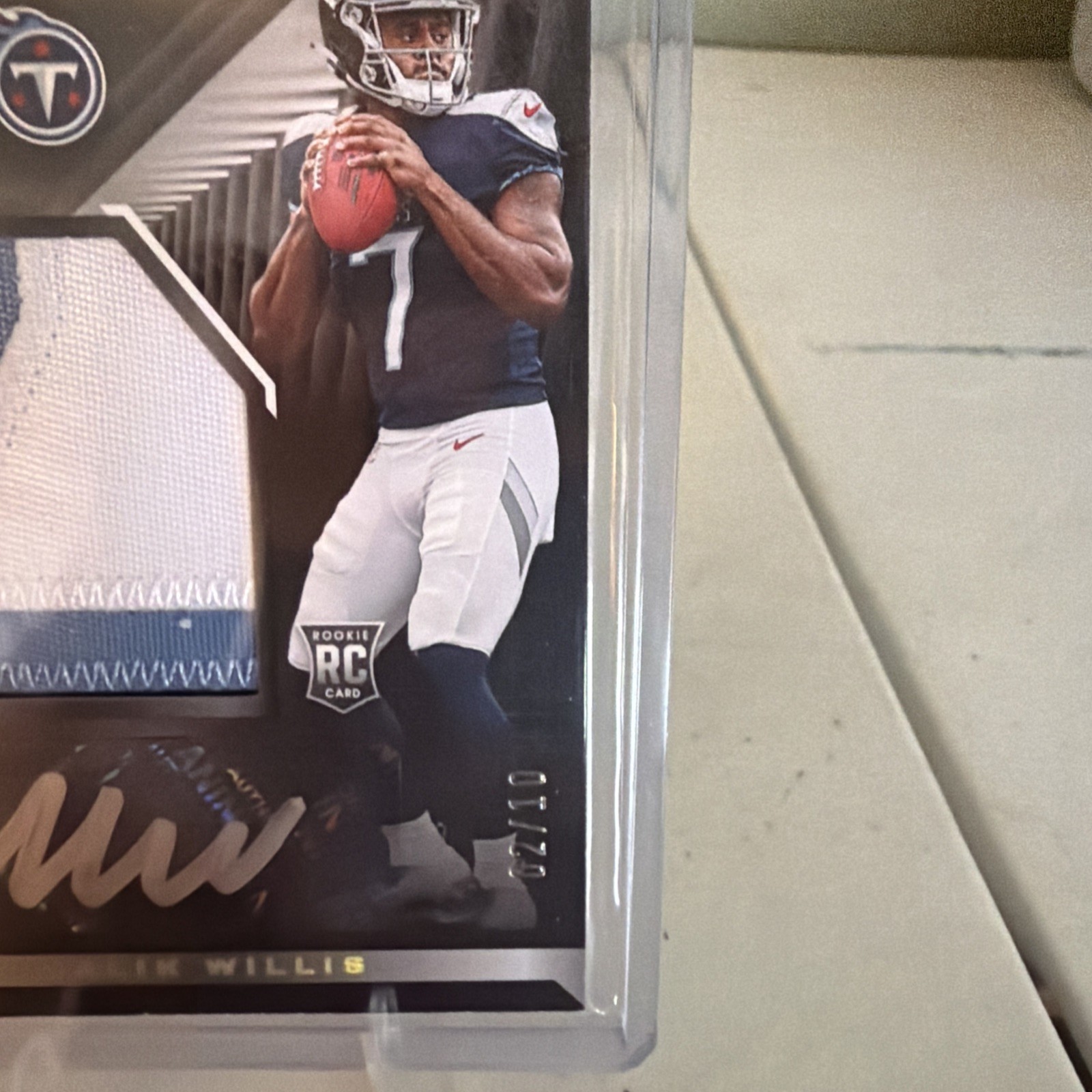 MALIK WILLIS Rookie 2022 Panini Black Jumbo Patch Auto 02/10 Titans RPA #202🔥 view 4