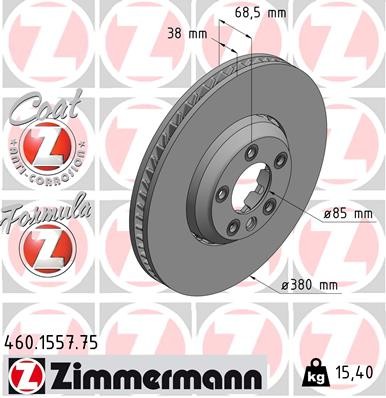 Zimmermann 460.1557.75 Brake Disc for Porsche