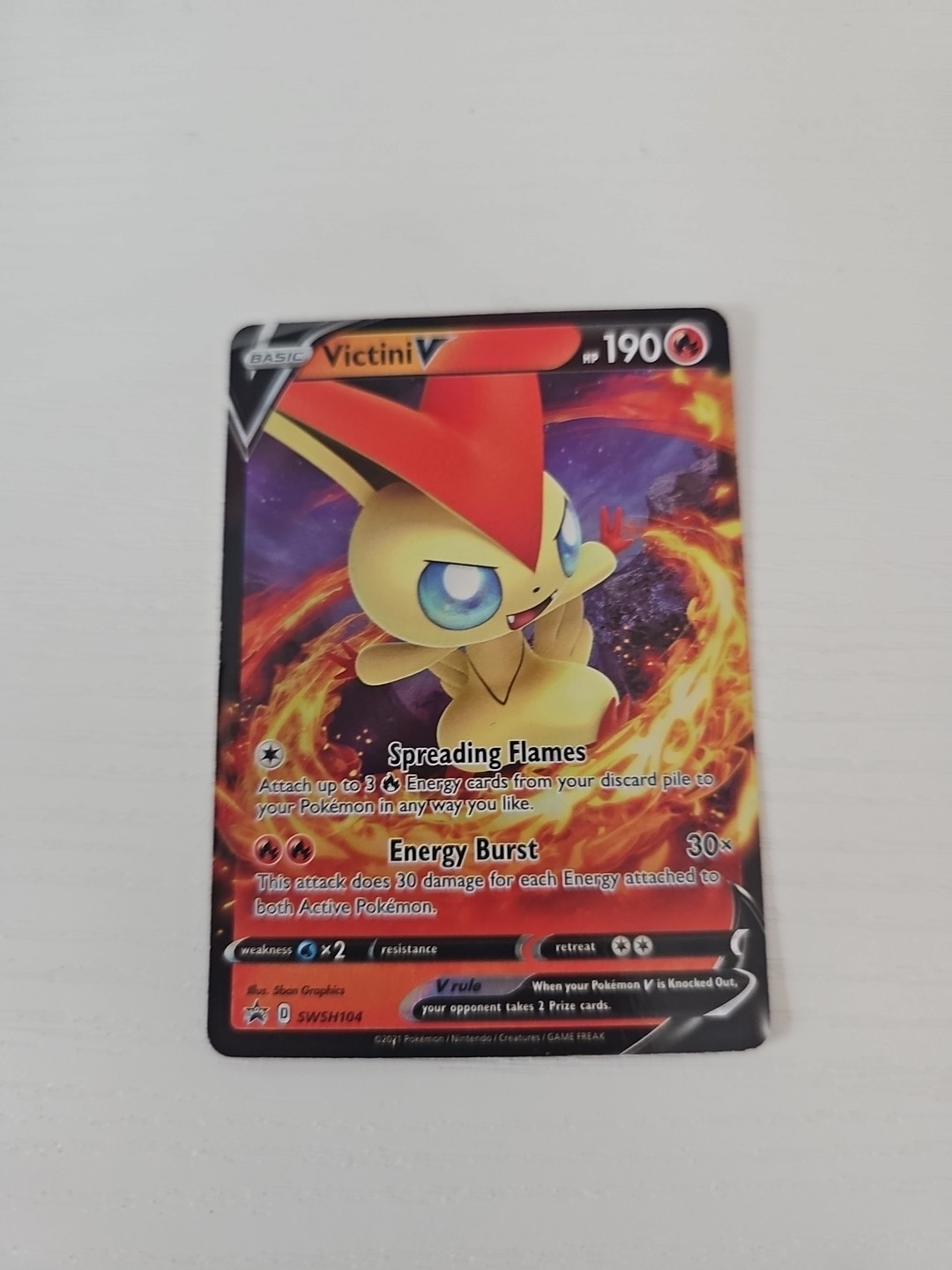 Pokemon Card Victini V SWSH104 Black Star Promo Holo Rare Near Mint