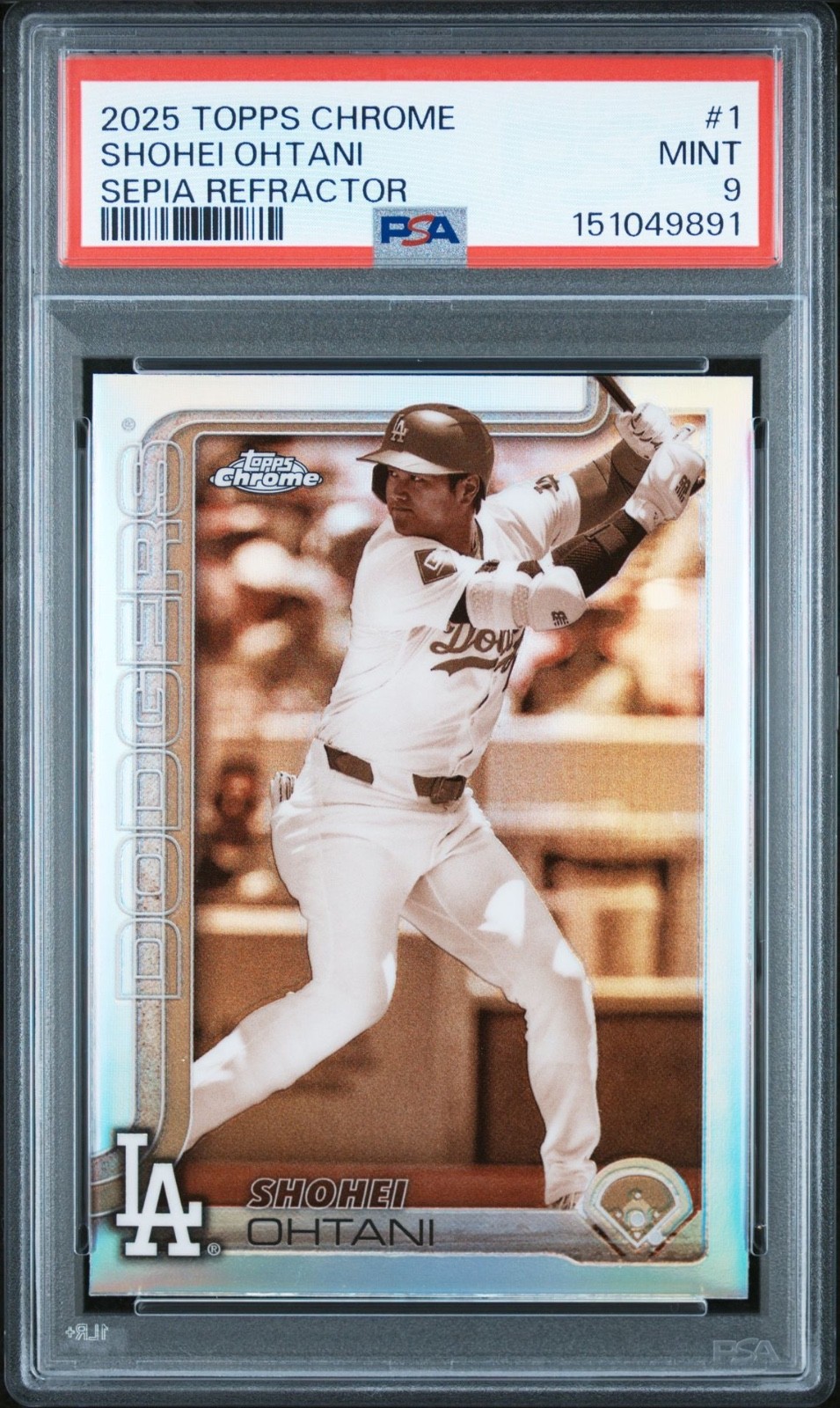 2025 Topps Chrome Shohei Ohtani Sepia Refractor #1 PSA 9 Mint