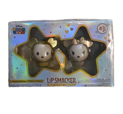 NIP DISNEY LIP Smacker Tsum Tsum Glitter Gold Mickey & Minnie Limited Edition