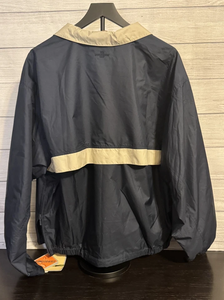 Dockers Golf Men’s Pullover XL Stain Defender Navy Beige Accents NWT Polyester - Image 4 of 4