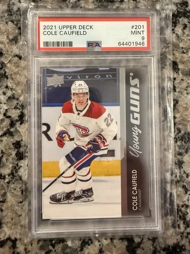 2021-22 Upper Deck Series 1 Cole Caufield Young Guns PSA 9