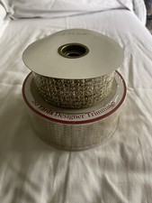 2 Spools of Gold Ribbon Wired Trimming, 2  x 10 YD and 2-1/2  x 50 YDS.