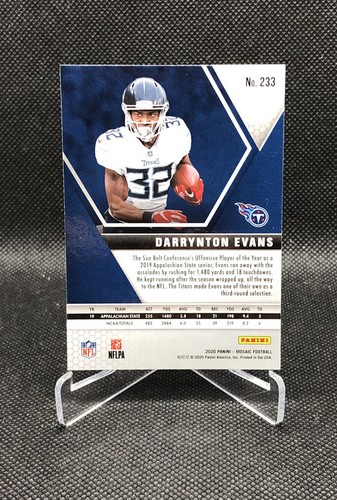 2020 Panini Mosaic Darrynton Evans Rookie Card #233 Tennessee Titans - Imagen 2 de 2
