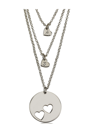MOTHER AND DAUGHTER CIRCLE NECKLACE SET: STERLING SILVER, 24K GOLD