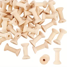 40Pcs Wooden Spools 4 cm Unfinished Empty Thread Spool Mini Wood