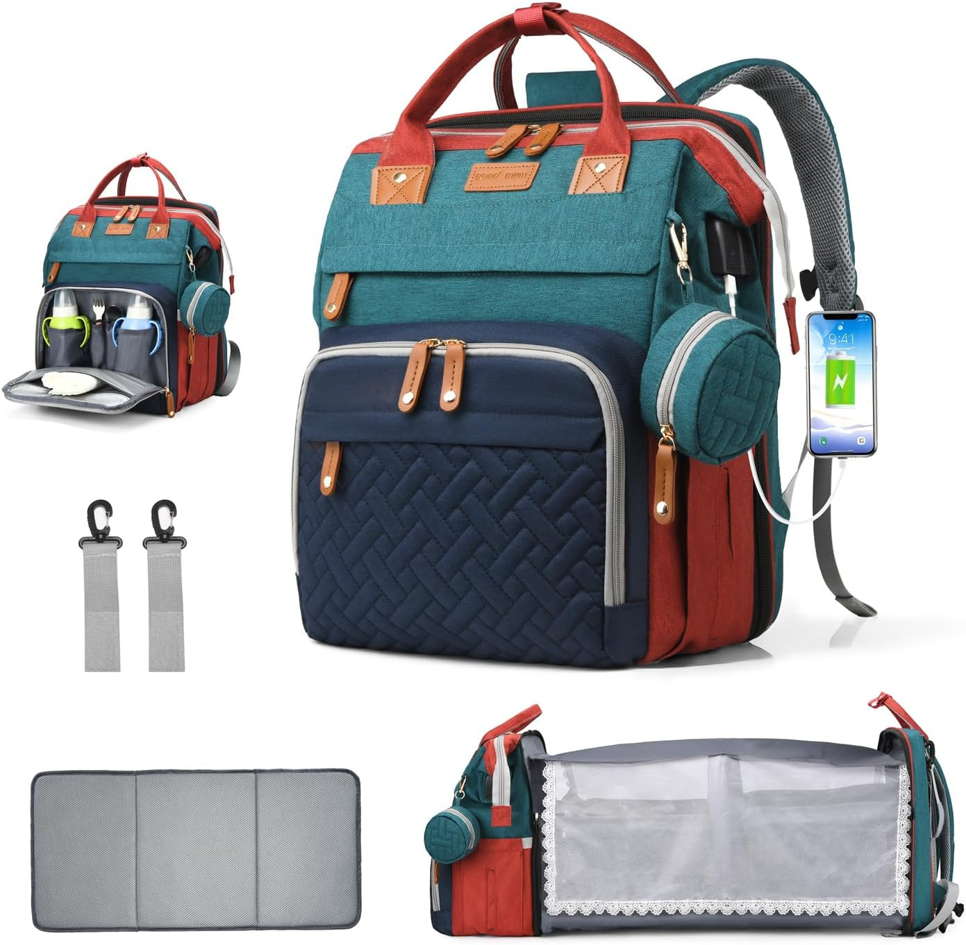 Bebe Mochila Pañalera Panalera Bolso De Pañales para Biberones Viaje Impermeable