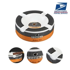 Large Ceramic Cigar Ashtray Round With 4 Slot Cigarette Holders Outdoors Home