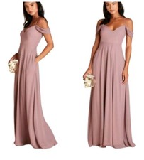 Birdy Grey Formal Maxi Bridesmaid Dress in Chiffon in Mauve Size Small 3/4  OC