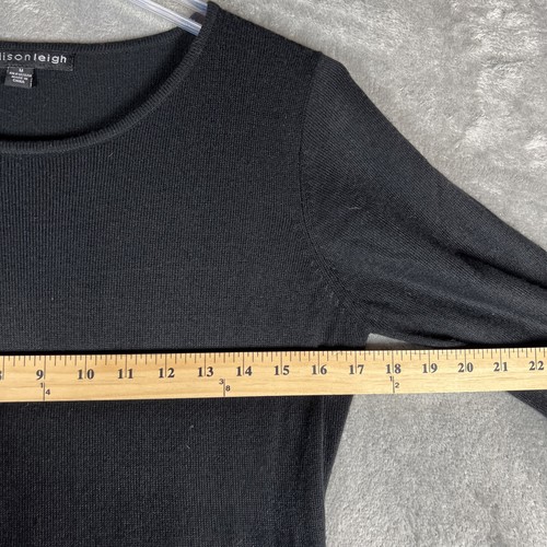 Vestido Suéter Madison Leigh Negro Tejido Encaje Midi Oscuro Romántico Gótico Suave Vestido - Imagen 7 de 7