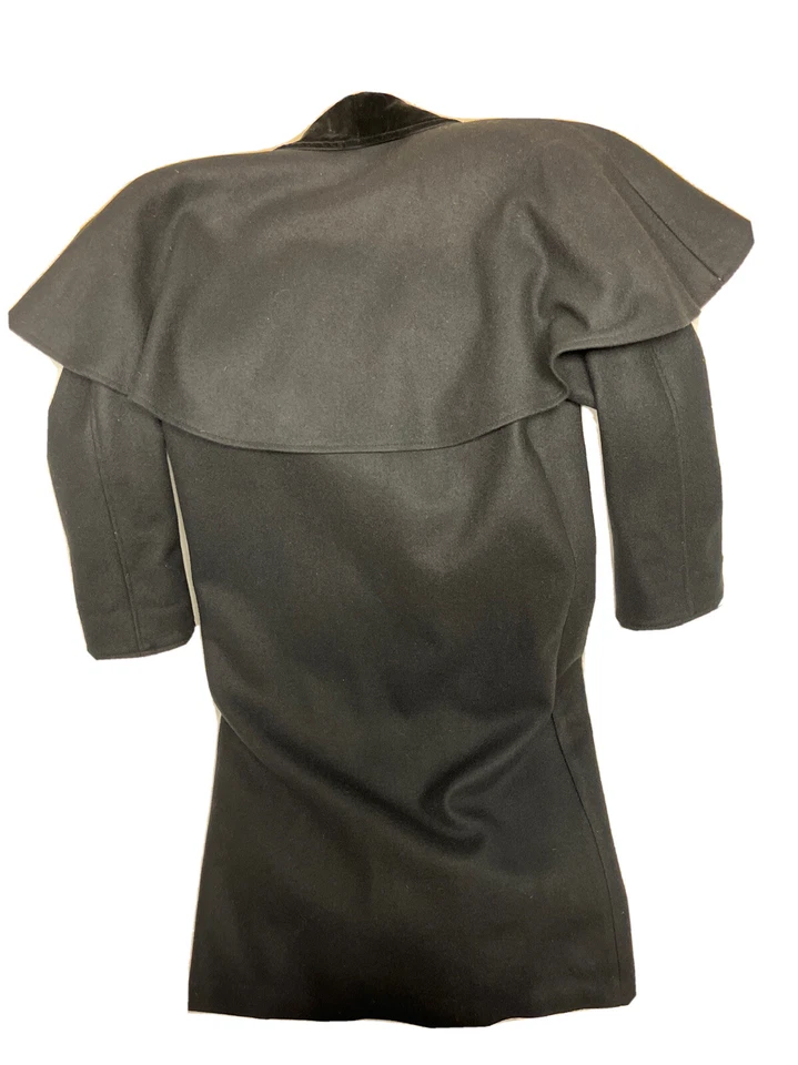 Abrigo Chal Capa Vintage Basile Victoriano Gótico Lana/Nailon Talla L XL Negro Foto 2 de 4