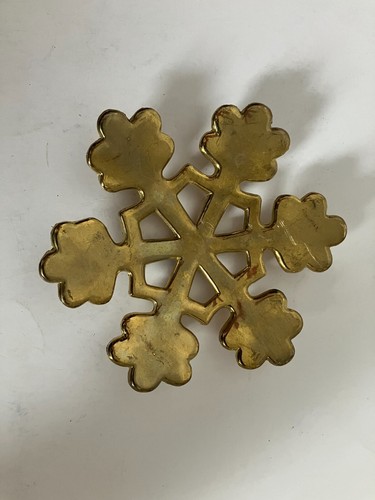 Portacandele Fiocco di Neve in Ottone Natale Albero di Natale Fiocchi di Neve a Forma di Stella - Foto 4 di 5