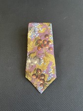 Don Loper Beverly Hills Tie Purple Cherries Olive Leaves